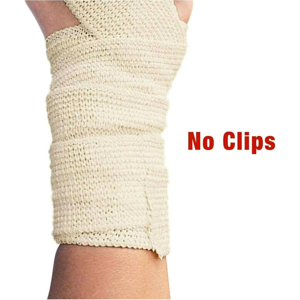 ACE 4 Inch Self-Adhering Elastic Bandage, No Clips, Beige, Great For Leg, Shoulder And More, 1 Count