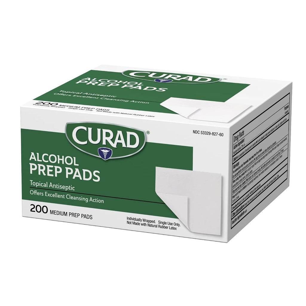 Curad Alcohol Disinfectant Prep Pads, 2-ply, Medium Size, 200 Count