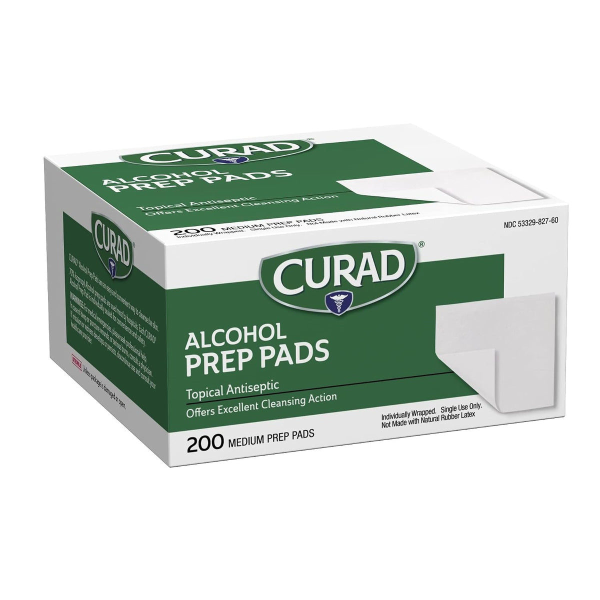 Curad Alcohol Disinfectant Prep Pads, 2-ply, Medium Size, 200 Count