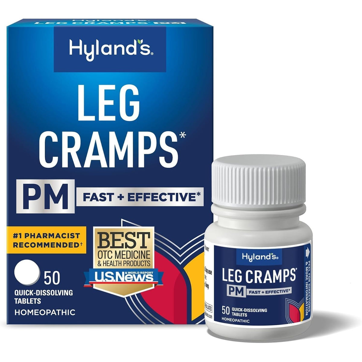 Hyland's Leg Cramps PM for Nighttime Pain Relief, 50ct