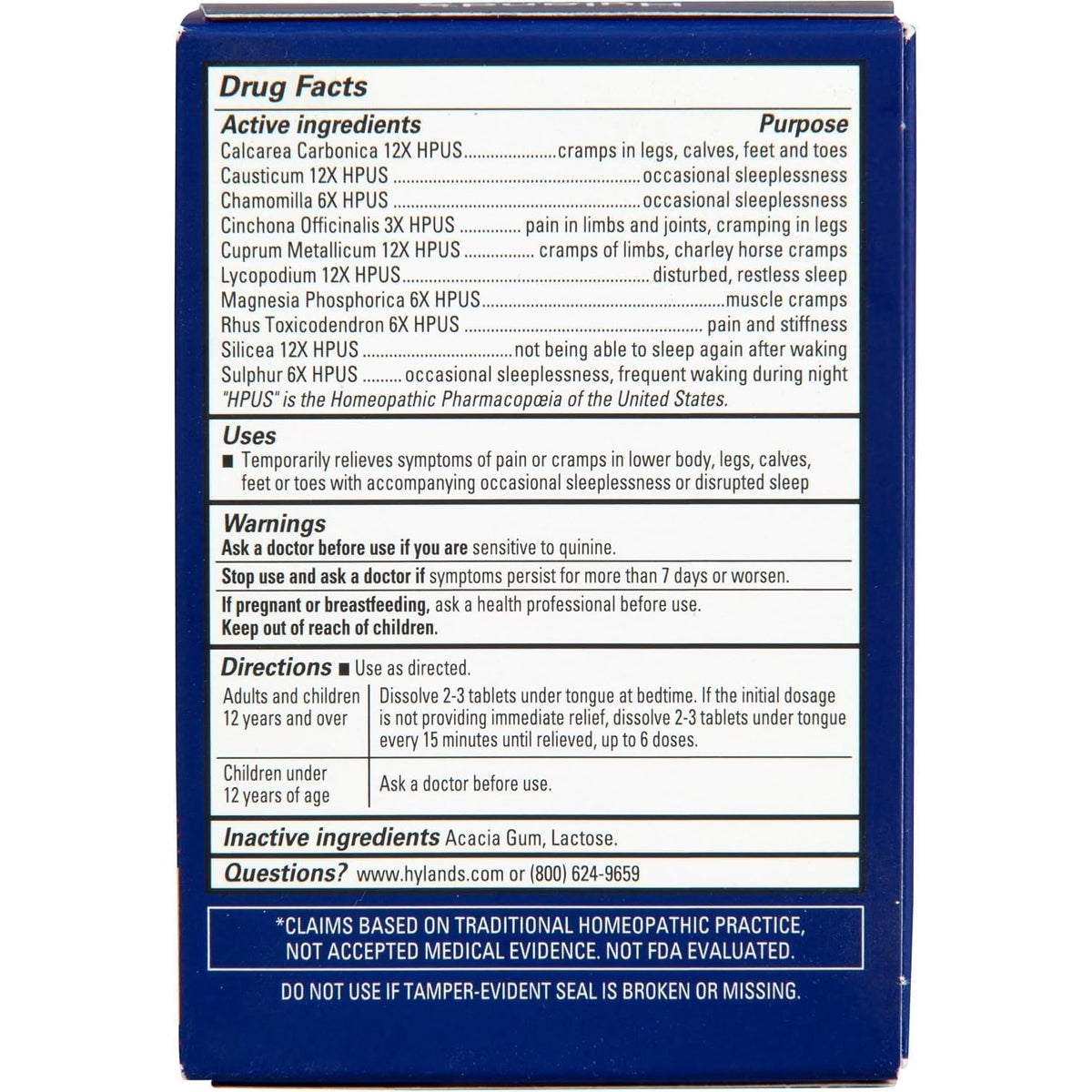 Hyland's Leg Cramps PM for Nighttime Pain Relief, 50ct