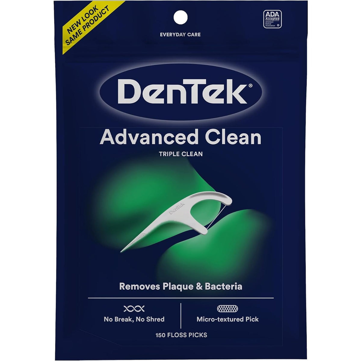 DenTek Floss Picks, Advanced Clean, Plaque Remover, 150 Count