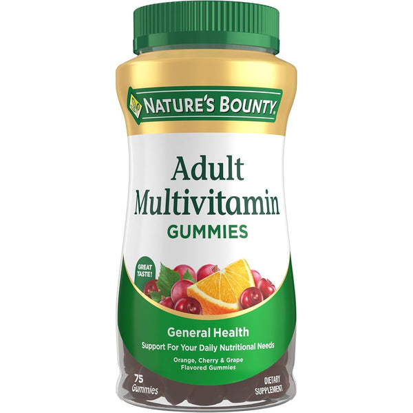 Nature's Bounty Adult Multivitamin Gummies, Orange, Cherry & Grape, 75 Ct
