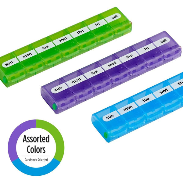 Ezy Dose Weekly (7-Day) Pill Organizer, X-Large Case, Color May Vary