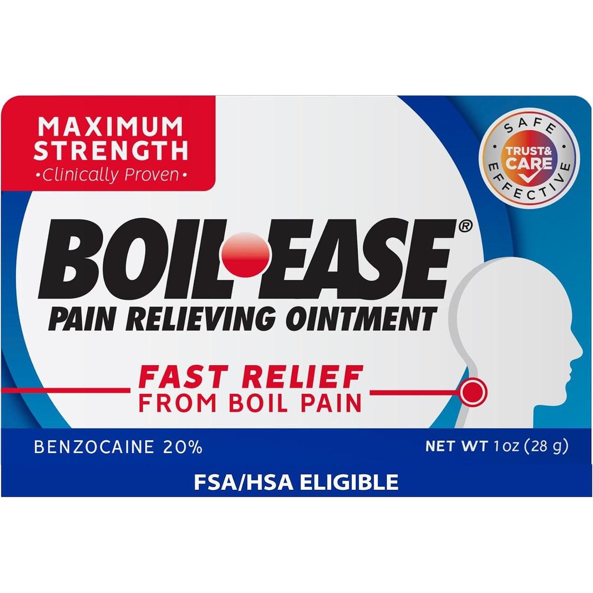 Boil Ease Pain Relieving Ointment, Max Strength, 1 Oz
