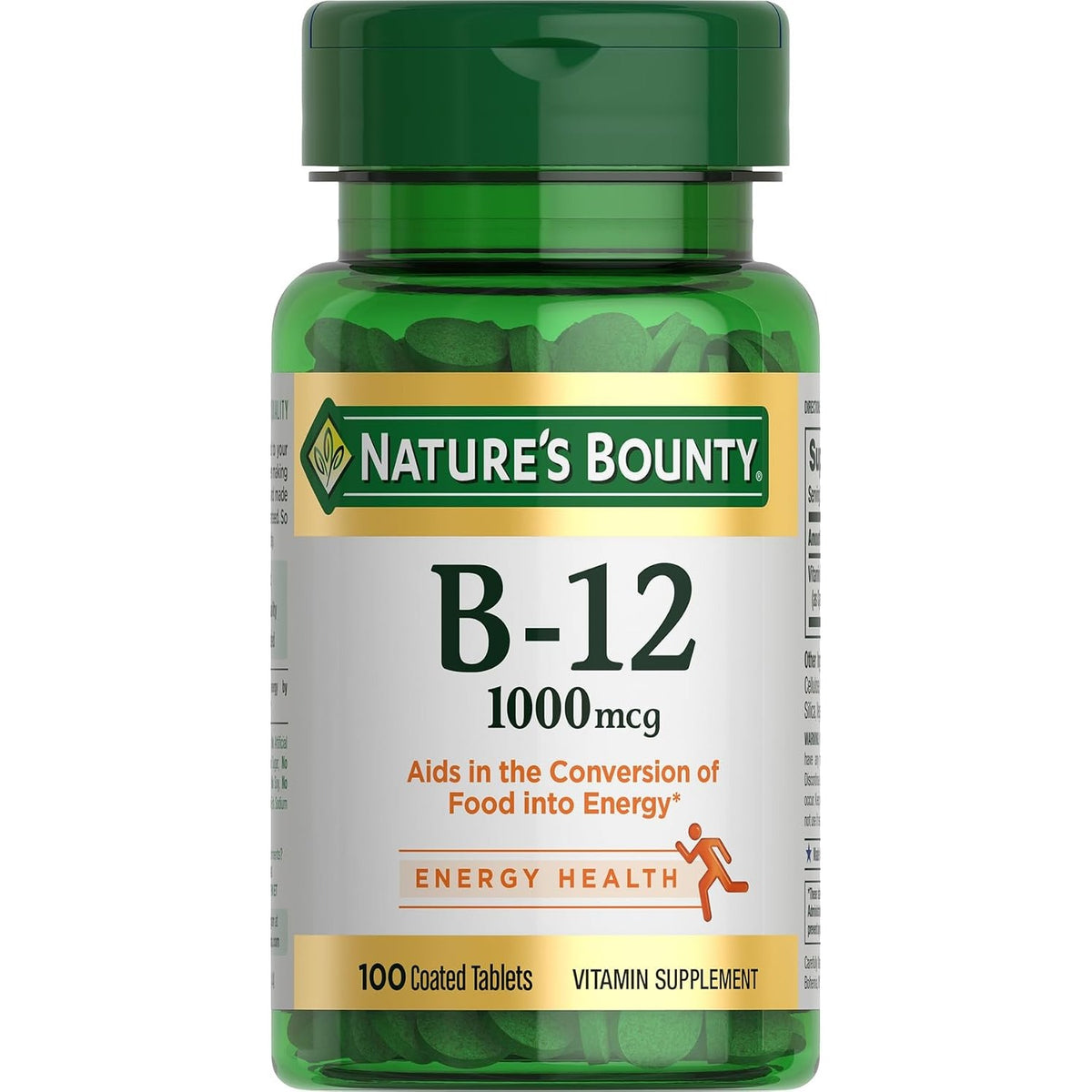 Nature's Bounty Vitamin B12 1000 mcg Supplements, Supports Energy Metabolism, 100 Tablets