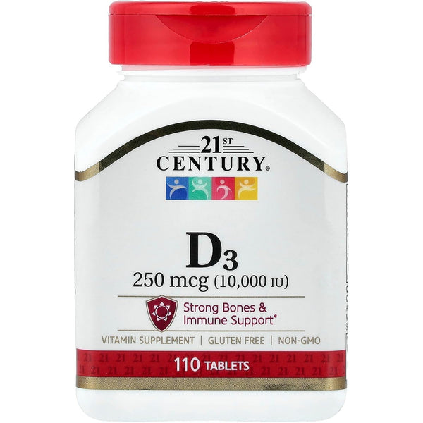 21st Century Vitamin D3 1000 IU Tablets, Bone & Immune, 300 Count