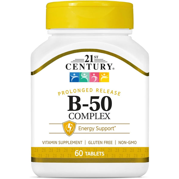 21st Century B-50 Complex Prolonged Release Tablets, Energy, 60 Count