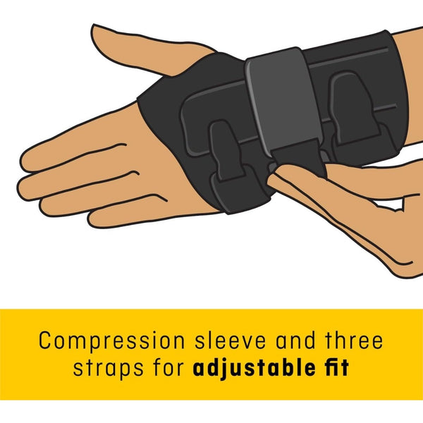 FUTURO-MMM-352 Compression Stabilizing Wrist Brace, Helps Support Sprains, Strains, and Symptoms of Carpal Tunnel Syndrome, Large/X-Large - Black
