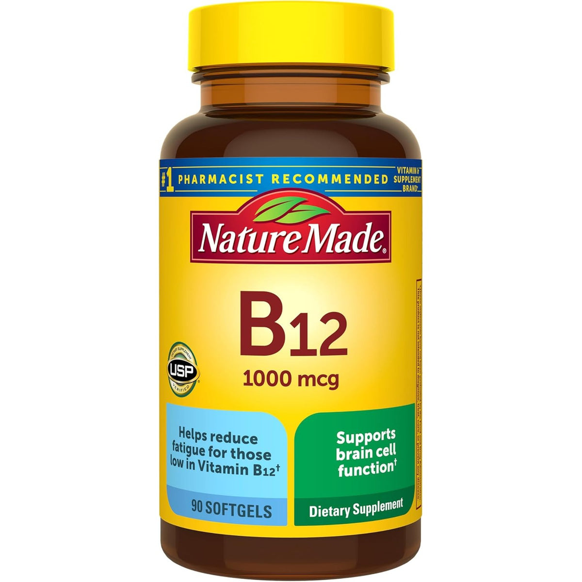 Nature Made Vitamin B12 1000 mcg, Energy Metabolism Support, 90 Softgels