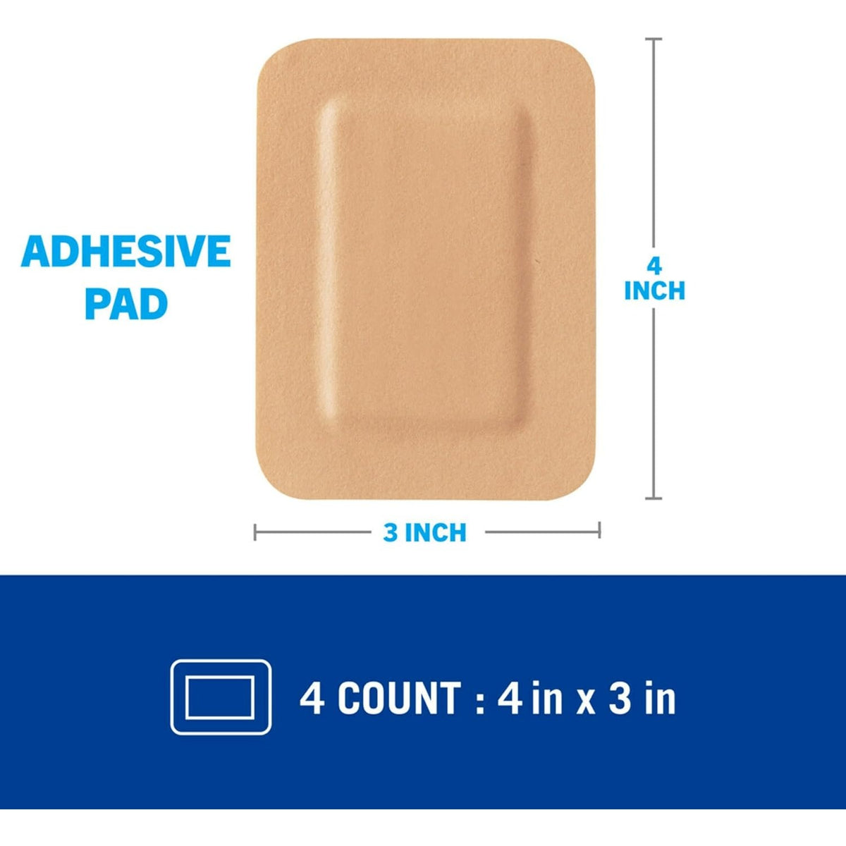 Nexcare Absolute Waterproof Adhesive Gauze Pad, One Size, 4 Count