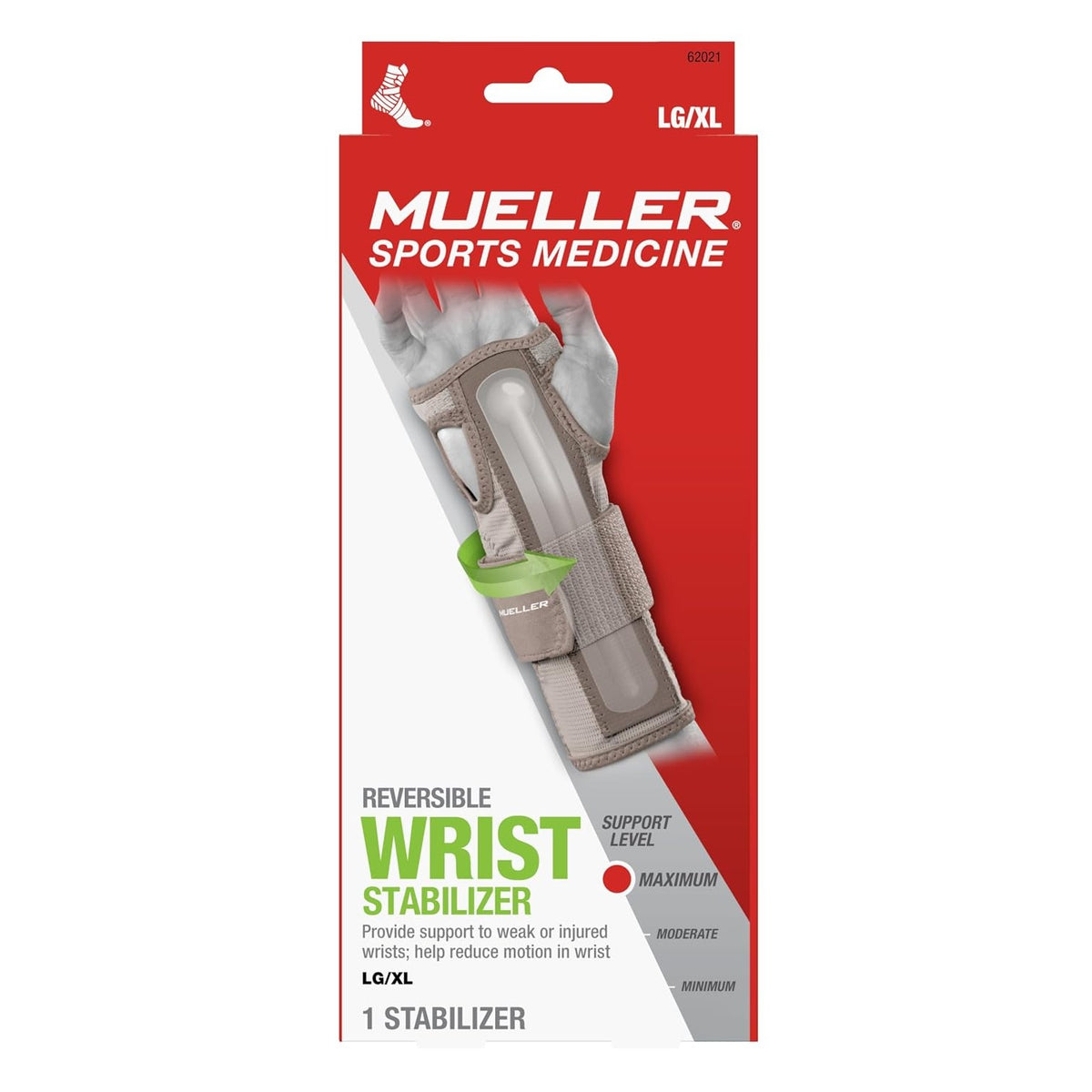 MUELLER Sports Medicine Reversible Wrist Stabilizer with Splint, Wrist Pain Relief Support for Men and Women, Ideal for Carpal Tunnel, Tendinitis
