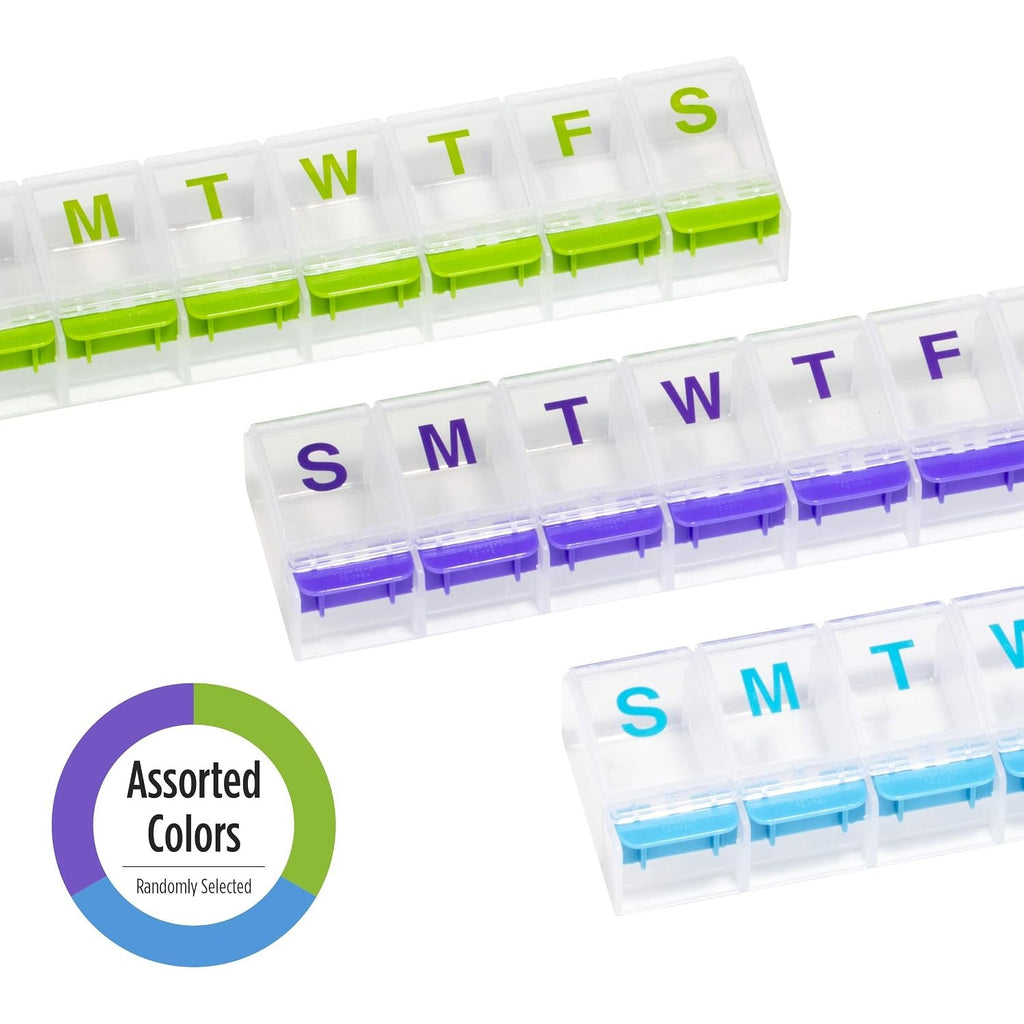 Ezy Dose Weekly (7-Day) Pill Organizer, Medium Planner, Color May Vary