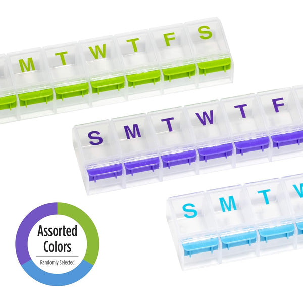 Ezy Dose Weekly (7-Day) Pill Organizer, Medium Planner, Color May Vary