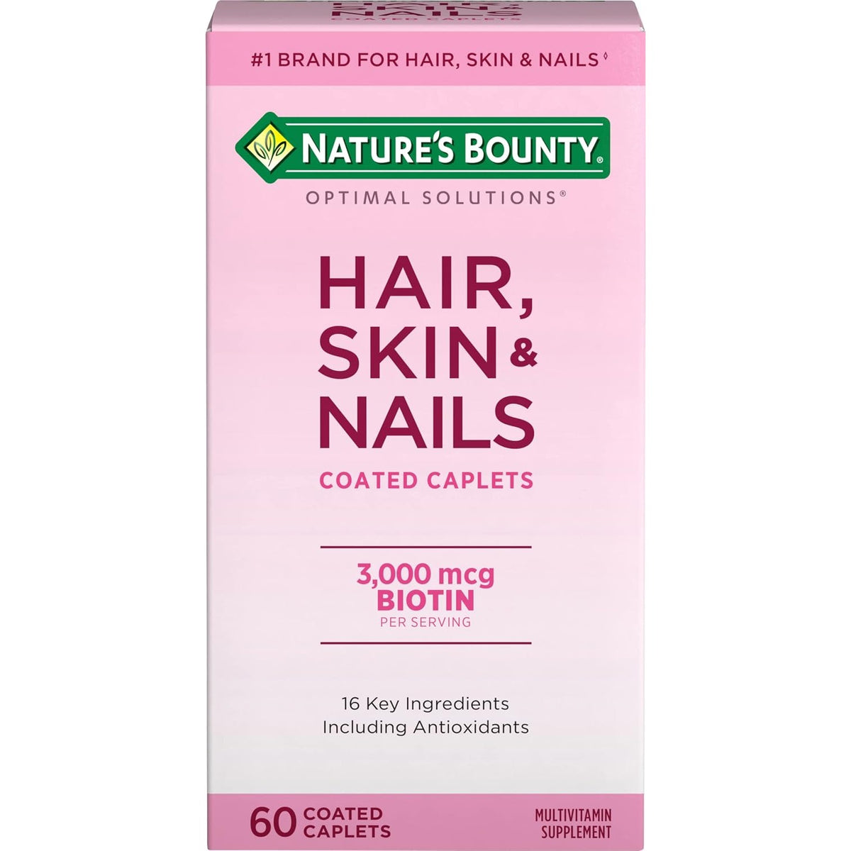 Nature's Bounty Optimal Solutions Hair, Skin & Nails Formula, 20 Servings