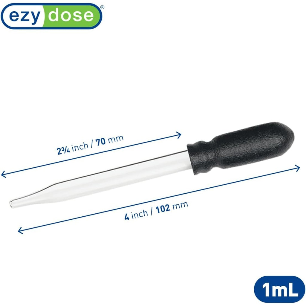 Ezy Dose Ear & Eye Glass Dropper, 1mL Calibrated, Easy to Use, BPA Free