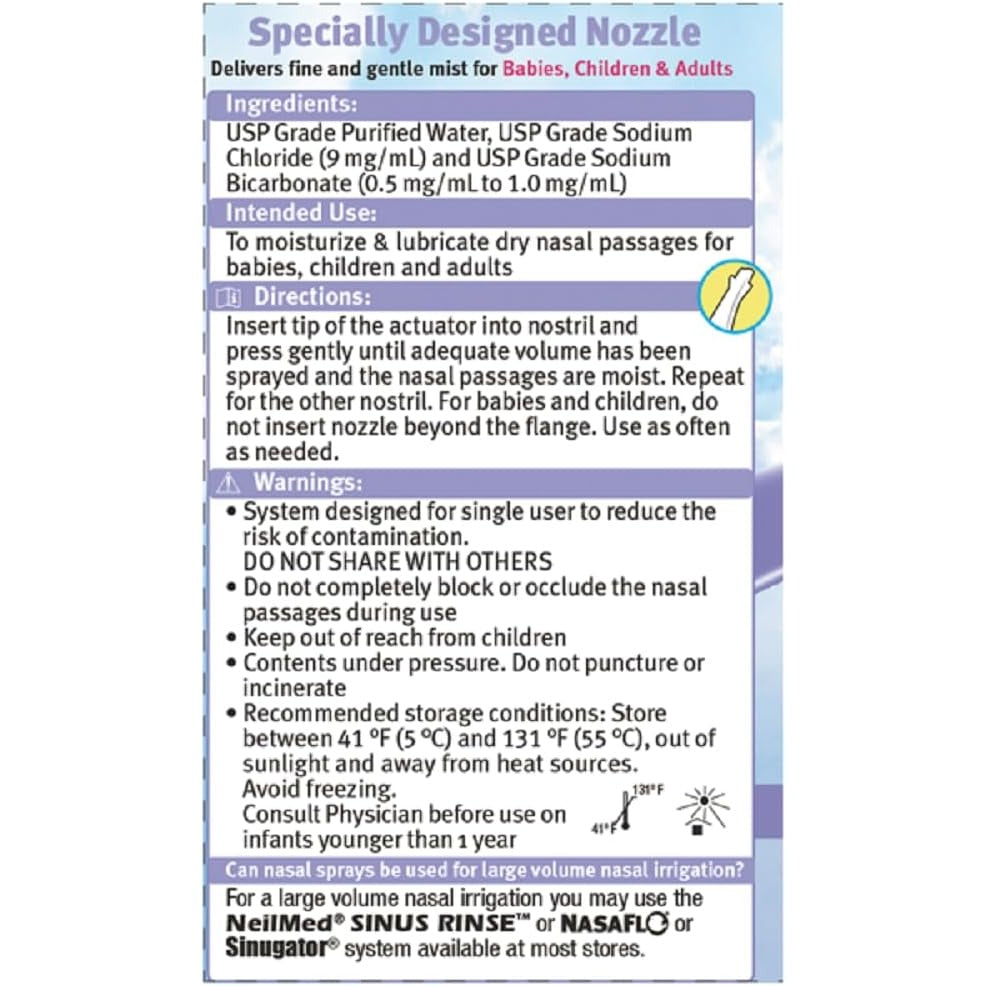 NeilMed Pediamist Pediatric Saline Spray, 2.53 Fl. Oz (Pack of 1) - Packaging May Vary