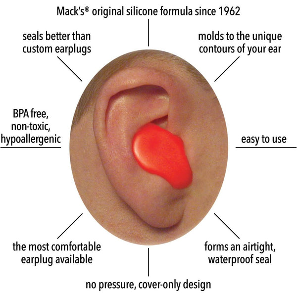 Mack's Soft Moldable Silicone Putty Ear Plugs - Kids Size, 6 Pair - Comfortable Small Earplugs for Swimming, Bathing, Travel, Loud Events and Flying |