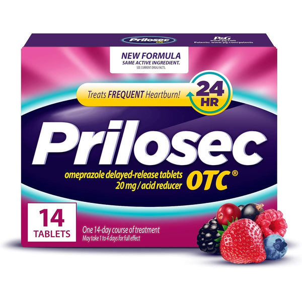 Prilosec OTC, Omeprazole Delayed Release 20mg, Acid Reducer, Treats Frequent Heartburn for 24 Hour Relief, All Day, All Night*, Heartburn Medicine
