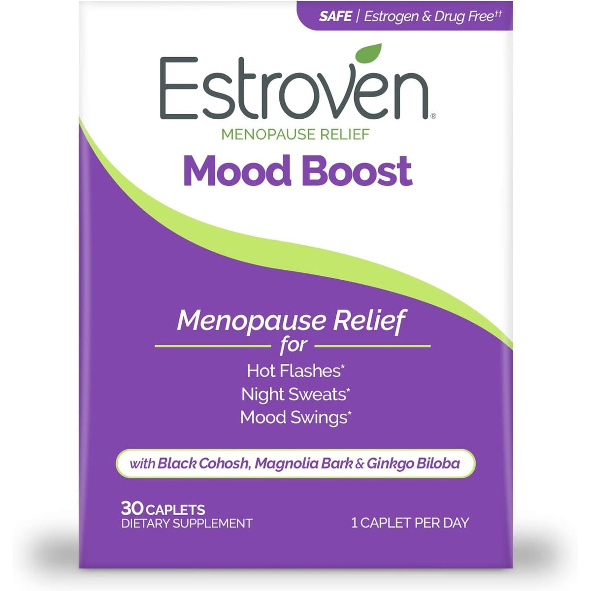 Estroven Mood Boost for Menopause Relief Supplement for Women, 30 Count