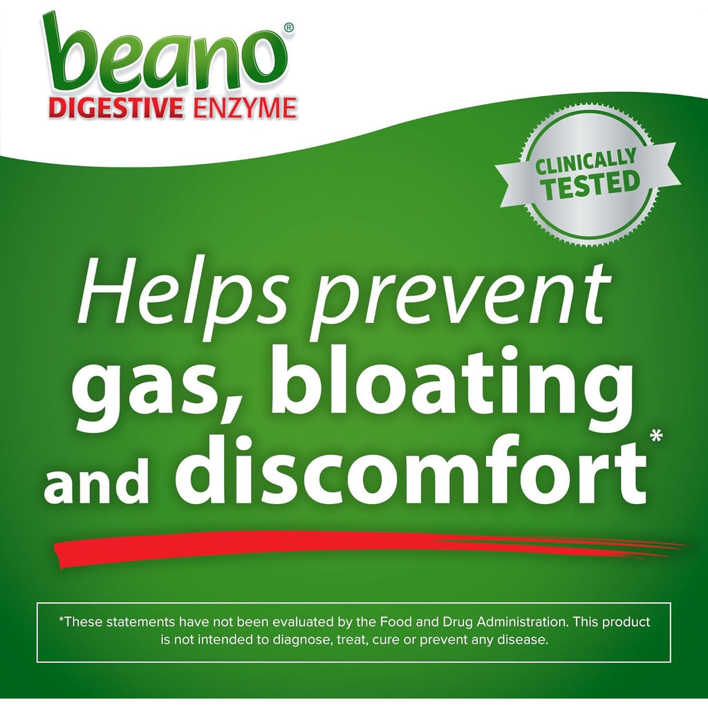 Beano Digestive Enzyme, Helps Prevent Gas & Bloating, 100 Tablets