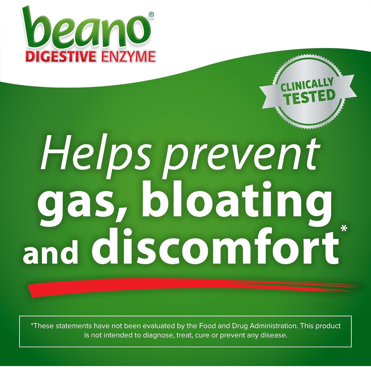 Beano Digestive Enzyme, Helps Prevent Gas & Bloating, 100 Tablets