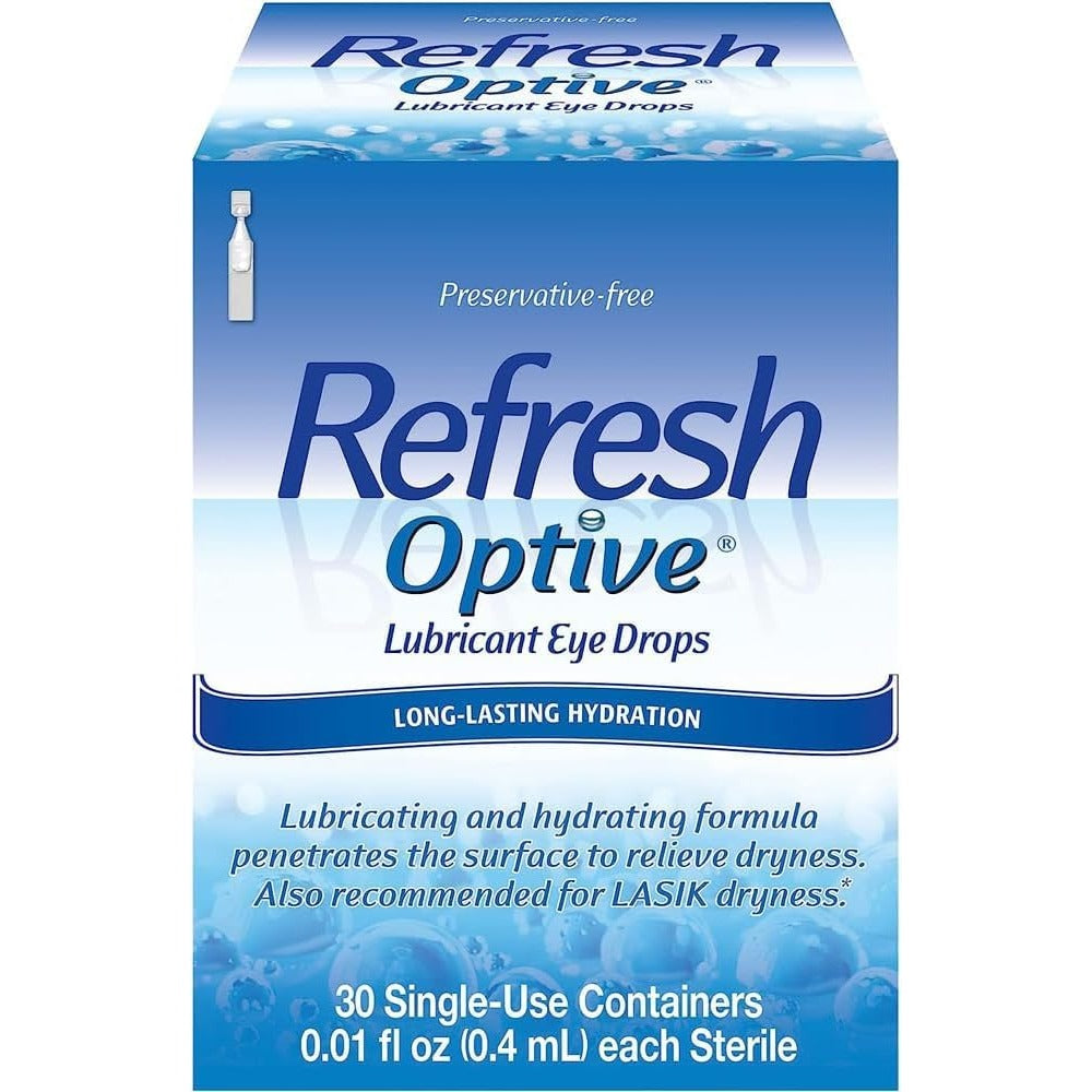 REFRESH OPTIVE Preservative-Free Artificial Tears Lubricant Eye Drops, 0.01 fl oz (0.4 mL), 60 Single-Use Containers