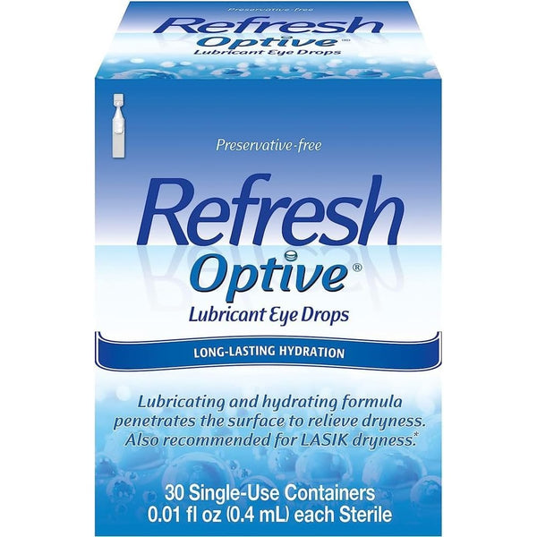 REFRESH OPTIVE Preservative-Free Artificial Tears Lubricant Eye Drops, 0.01 fl oz (0.4 mL), 60 Single-Use Containers