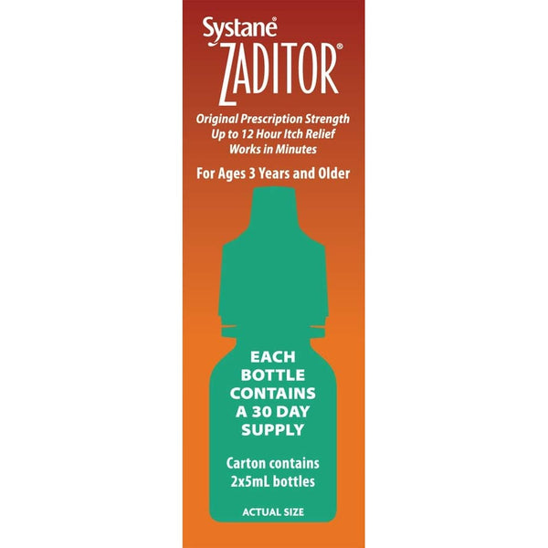 Alcon Zaditor Antihistamine Eye Drops, Twin Pack, 5-mL Each