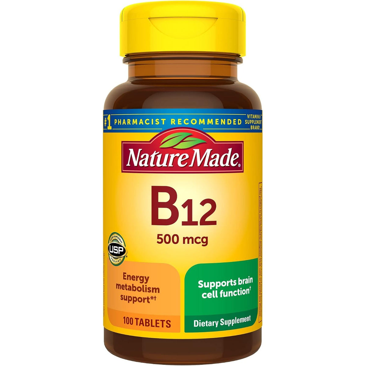 Nature Made Vitamin B12 500 mcg. Tablets 100 Ct
