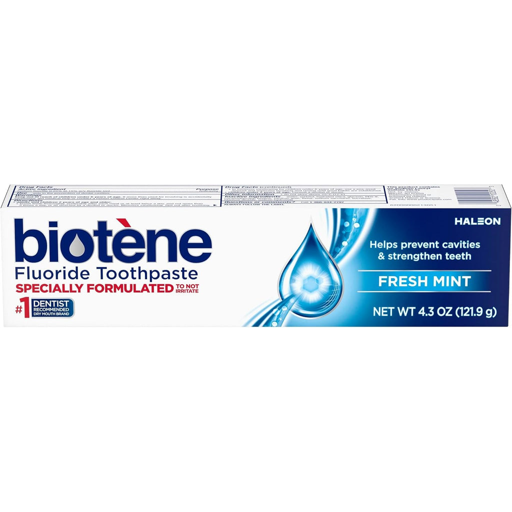 Biotene Fluoride Toothpaste for Dry Mouth Symptoms, Fresh Mint, 4.3 oz