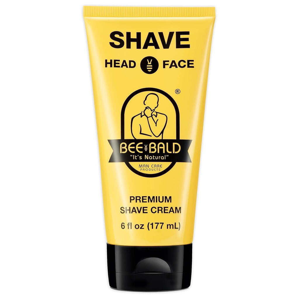 Bee Bald SHAVE Premium Shaving Cream for Men, Bald Head & Face, 6 fl oz