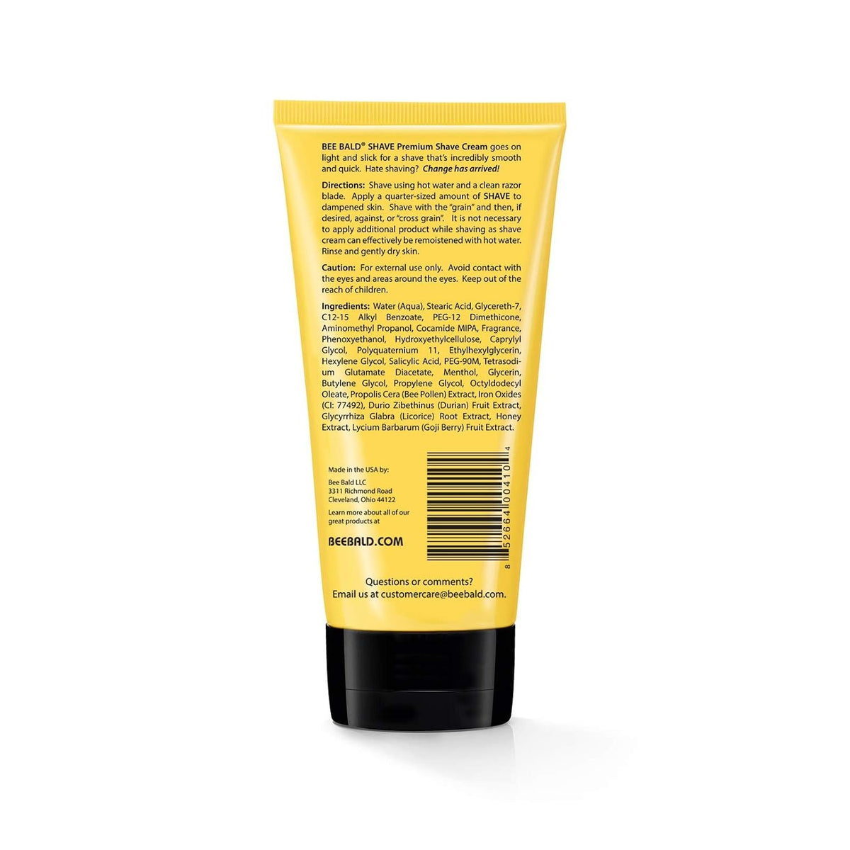 Bee Bald SHAVE Premium Shaving Cream for Men, Bald Head & Face, 6 fl oz