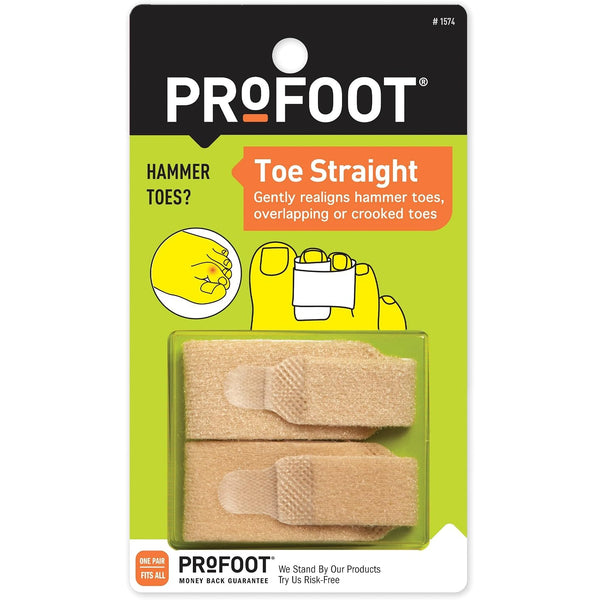 PROFOOT Toe Straight Hammertoe Wrap, Toe Straightener to Realign Overlapping or Crooked Toes, Hammer Toe Corrector for Women & Men, Non-Bulky, One