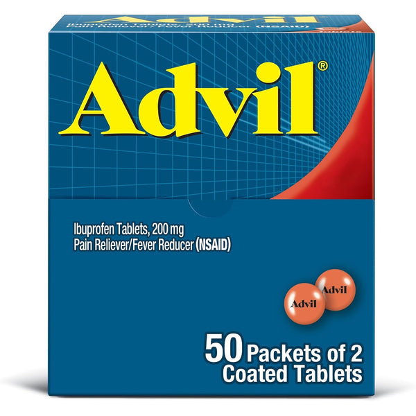 Advil Tablet Packets, Ibuprofen 200mg, Pain Relief, 100 Count