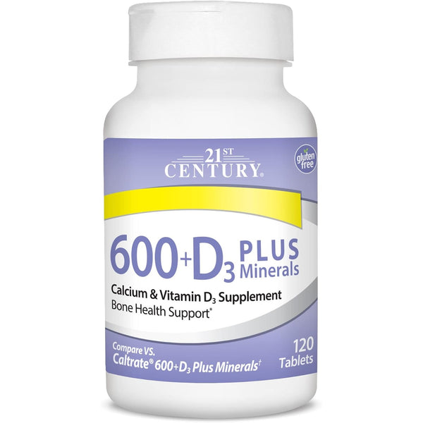 21st Century Calcium 600 Plus D Plus Minerals Caplets, Bone & Joint, 120