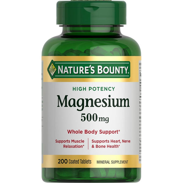 Nature's Bounty Magnesium 500 mg Tablets (Pack of 1)