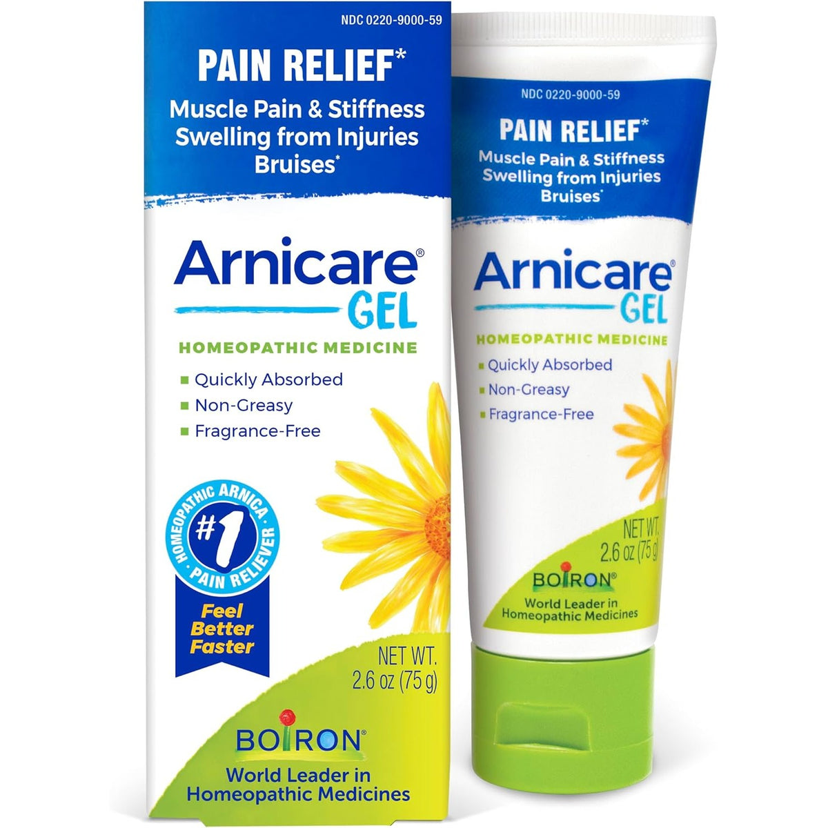 Boiron Arnicare Gel for Relief of Joint Pain, Muscle Pain, Muscle Soreness, and Swelling from Bruises or Injury - Non-greasy and Fragrance-Free