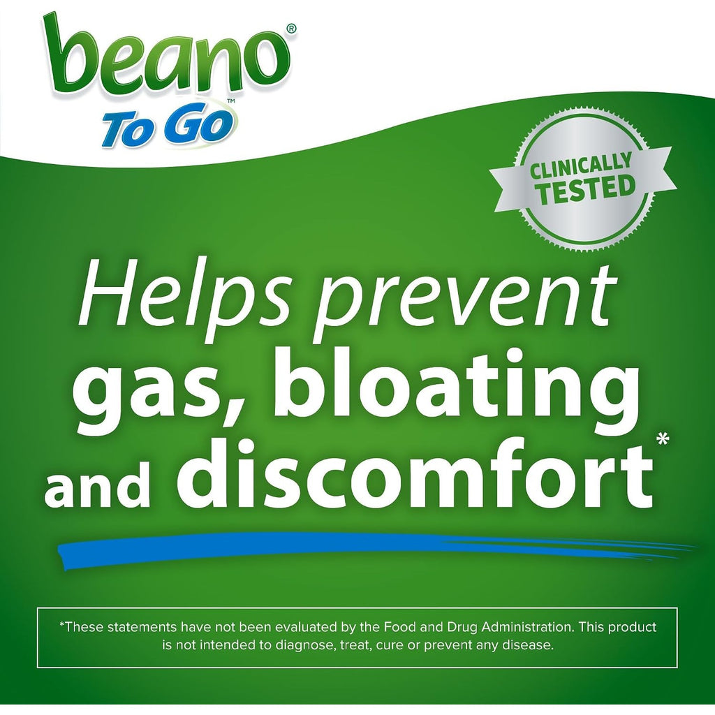 Beano to-Go Digestive Enzyme, Helps Prevent Gas & Bloating, 12 Tablets