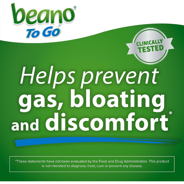 Beano to-Go Digestive Enzyme, Helps Prevent Gas & Bloating, 12 Tablets