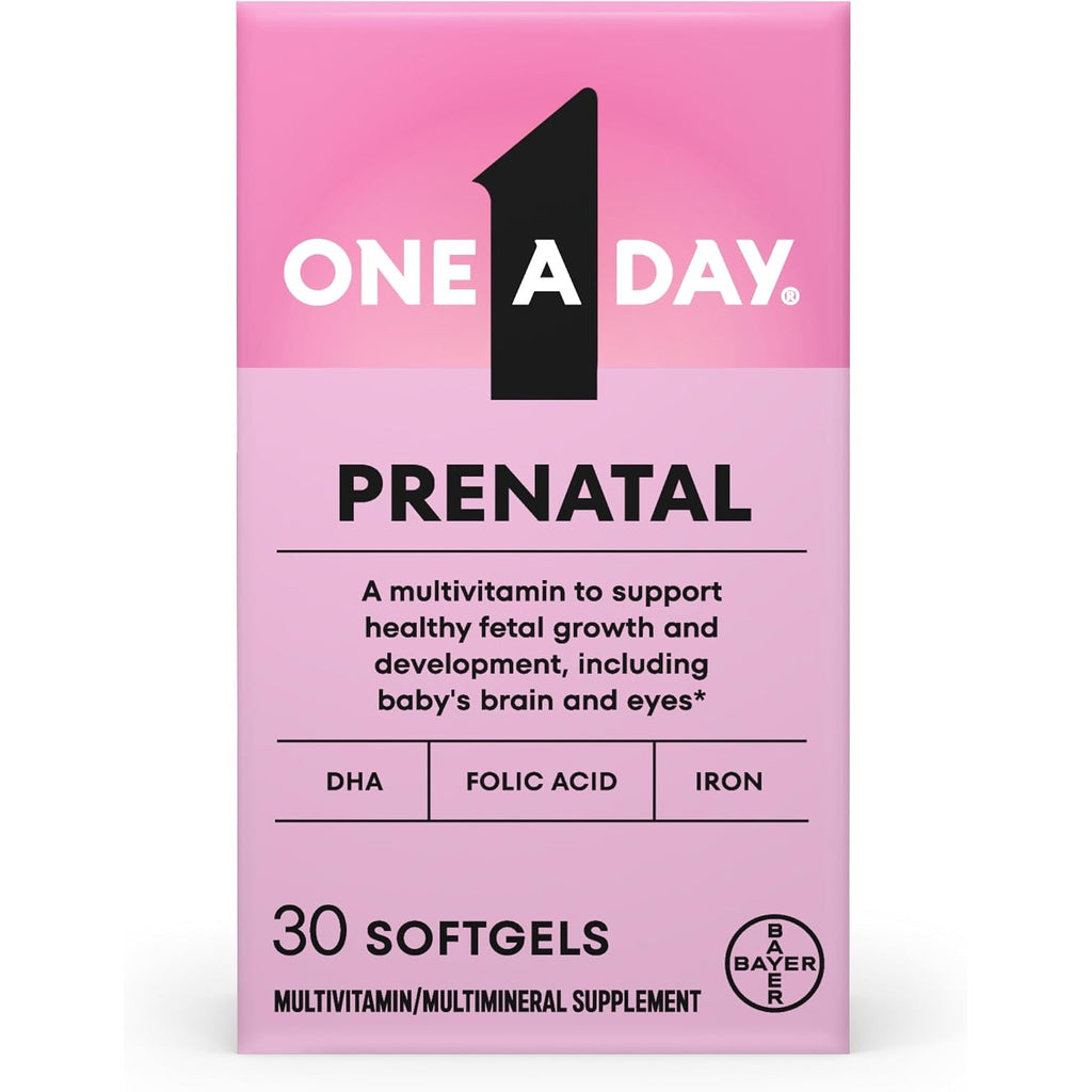 One A Day Prenatal Vitamins- Folic Acid, Iron, Omega- 3 (DHA), Pregnancy Vitamins for Women, Prenatal Multivitamin for Mom and Baby Support, Pregnancy