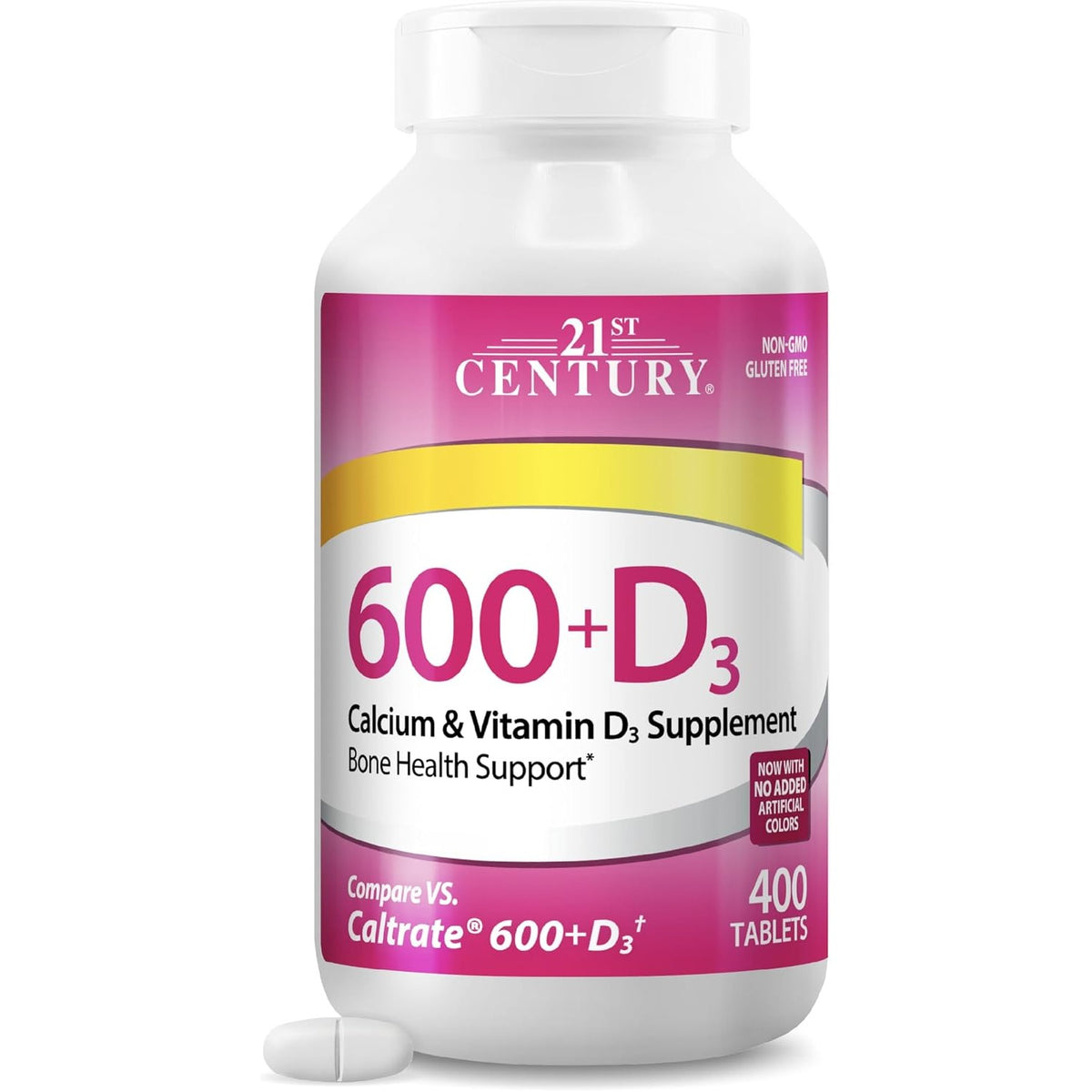 21st Century Calcium 600 mg Plus D3 Tablets, 400 Count