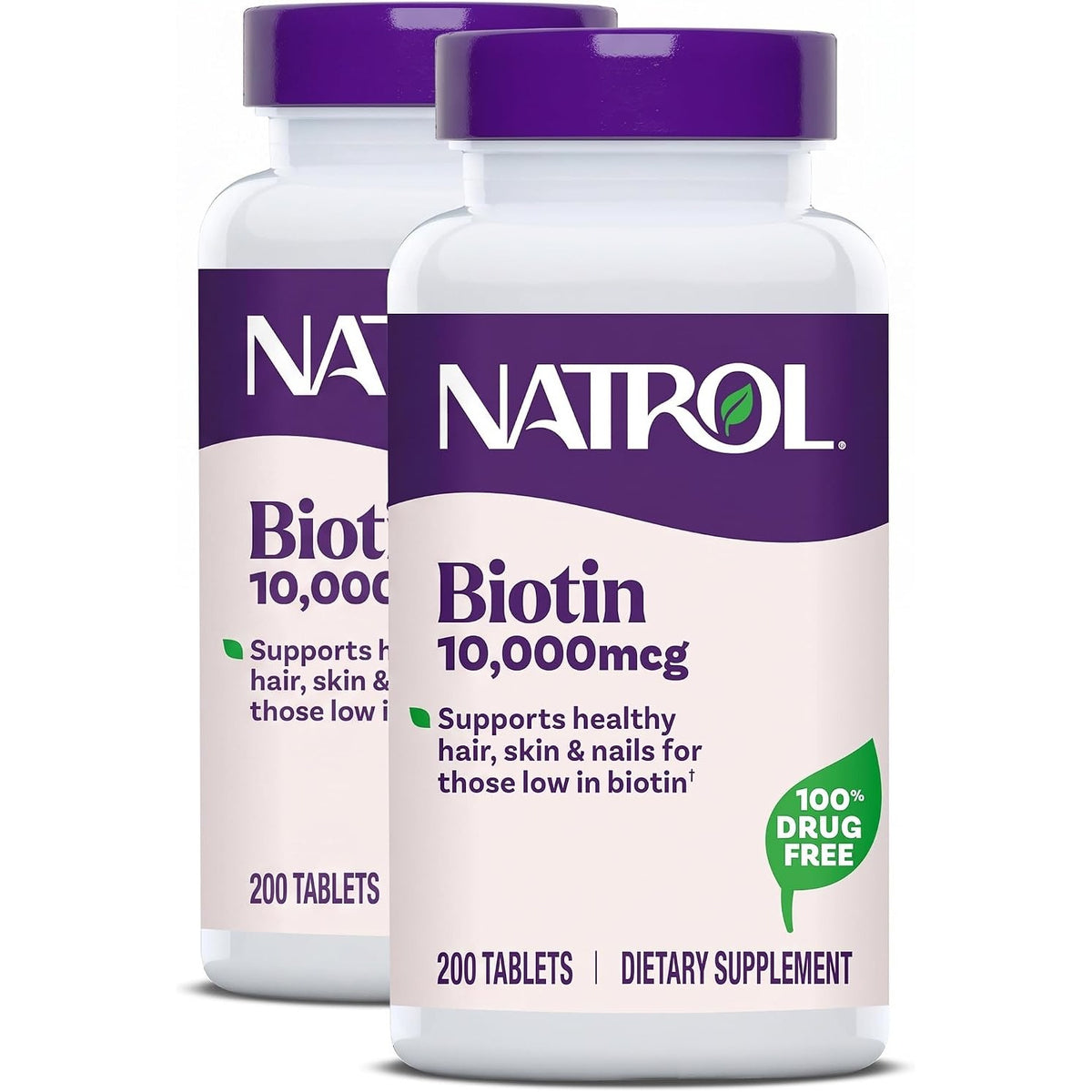 Natrol Biotin 10000mcg, 4X Faster Dissolve Supplement for Healthy Hair, Skin and Nails for Those Low in Biotin, Plus Energy Metabolism Support