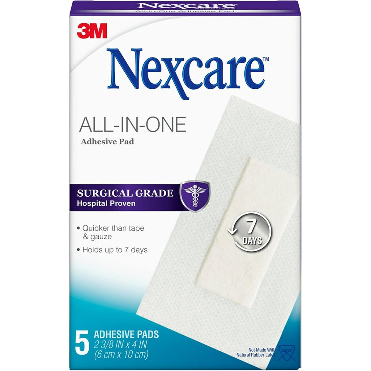 Nexcare All-in-One Adhesive Pads, 2.375 x 4 in, 5 Count