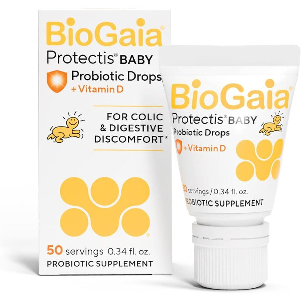 BioGaia Baby Probiotic Drops + Vitamin D | Colic & Gas Relief | 50 Servings