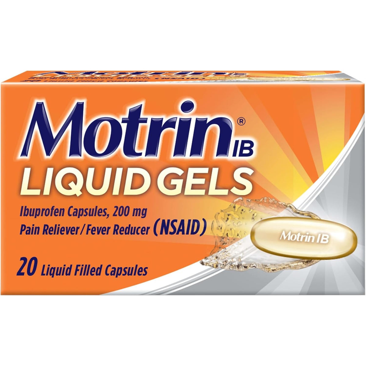 Motrin IB Liquid Gels, 200 mg Ibuprofen, 20 ct
