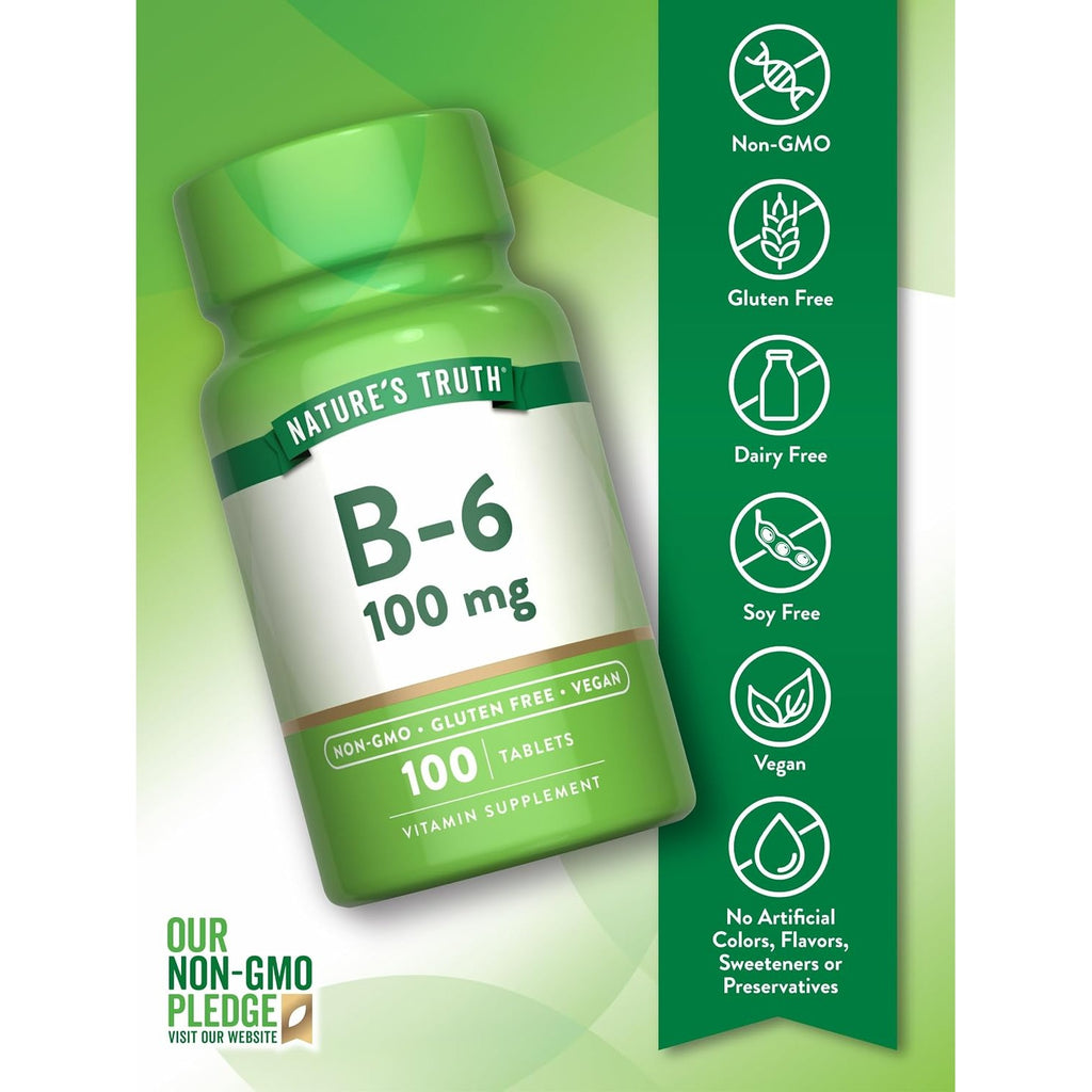 Nature's Truth B6 Vitamin | 100mg | 100 Tablets