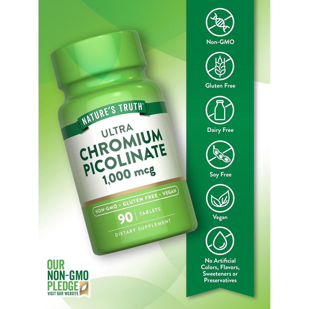Nature's Truth Ultra Chromium Picolinate | 1000mcg | 90 Tablets