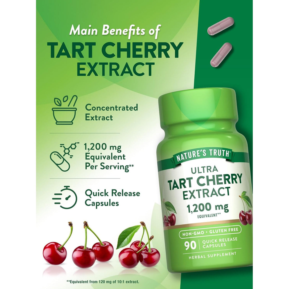 Nature's Truth Tart Cherry Extract Capsules | 90 Count