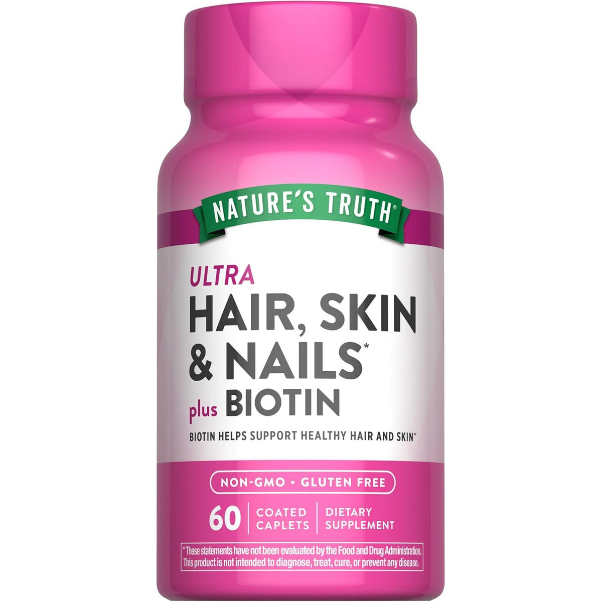 Nature's Truth Hair Skin and Nails | 60 Caplets | Plus 5,000 mcg Biotin